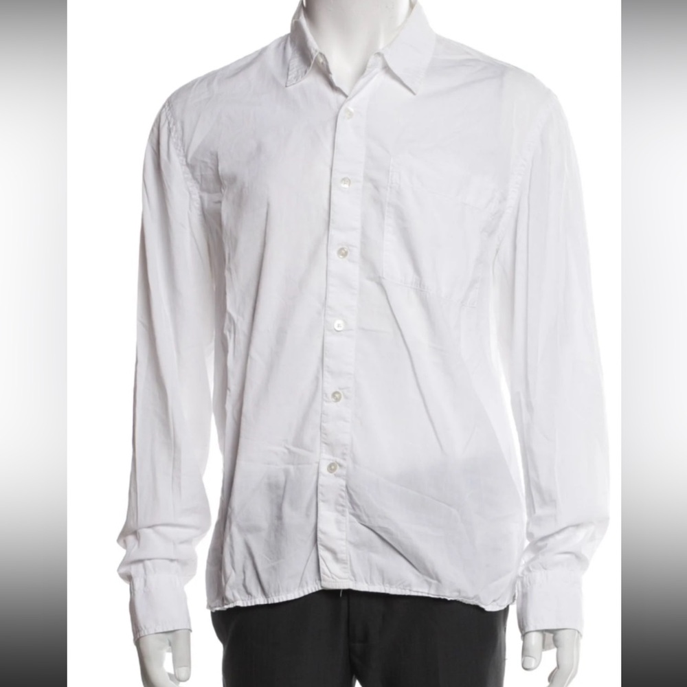 James Perse White Button-Up Dress Shirt